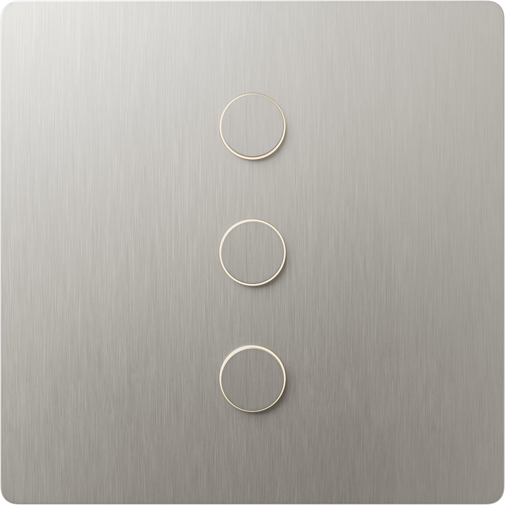 Clavier Lutron Alisse 3 boutons, nickel satiné