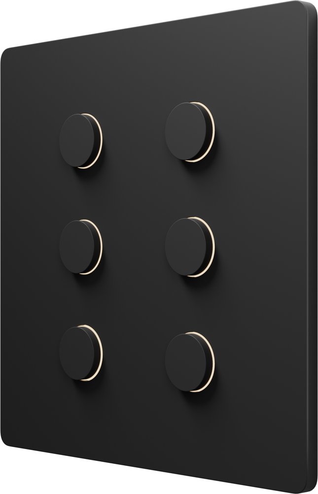 Clavier Lutron Alisse 6 boutons, noir mat