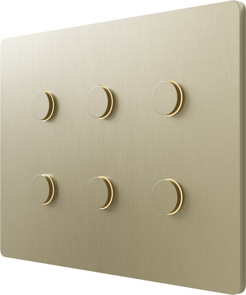 Clavier Lutron Alisse 6 boutons, finition métal clair