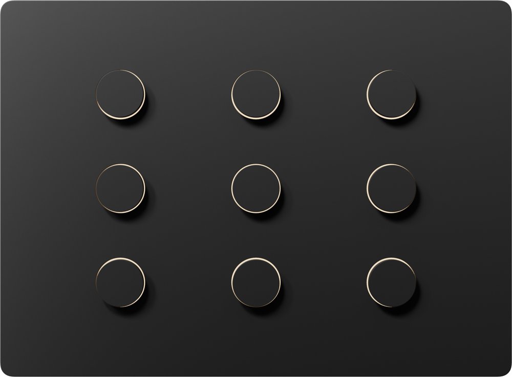 Clavier Lutron Alisse 9 boutons, noir mat